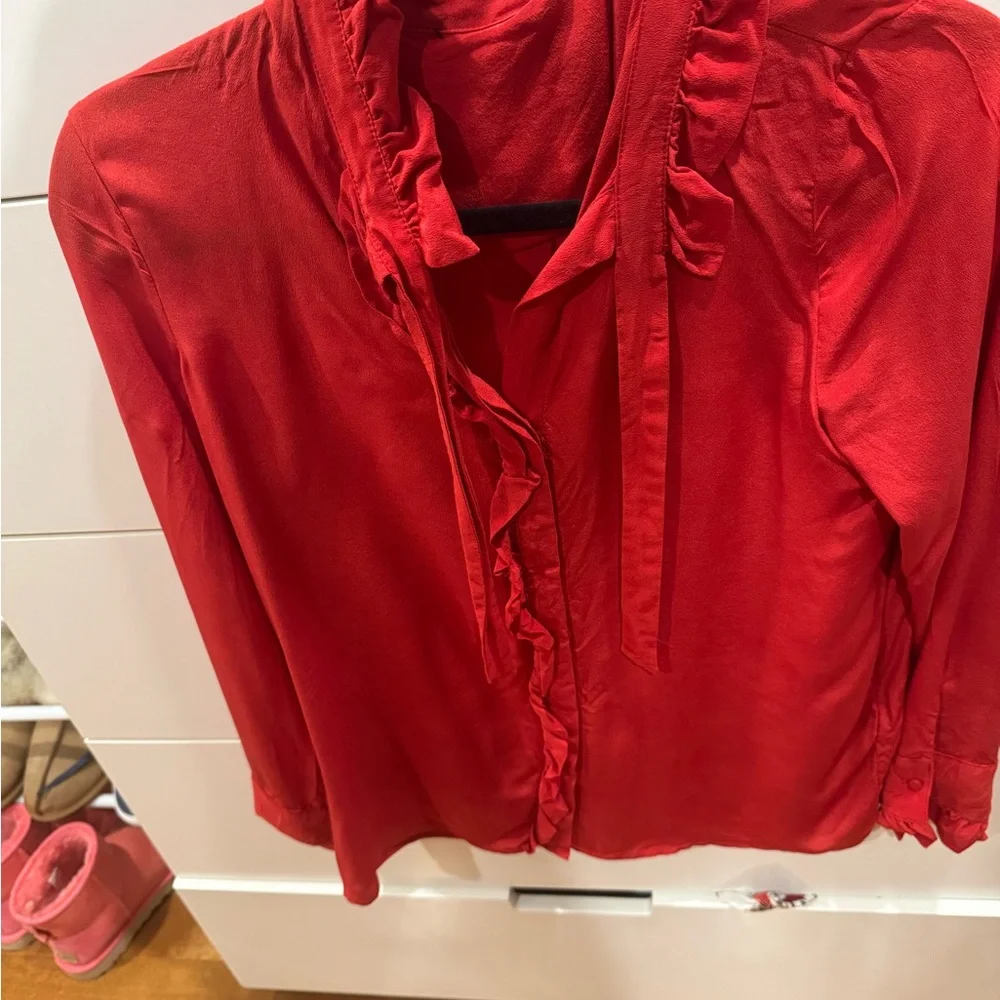 Red Ruffled Women's Top - Picture 1 of 3